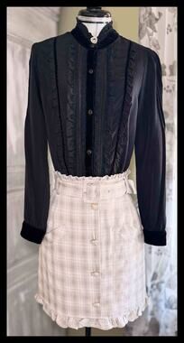 Ank Rouge Bijoux Heart Button Skirt Axes Femme Blouse Himekaji Jirai Kei Gyaru